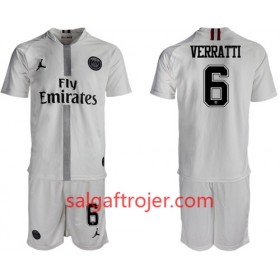 Paris Saint Germain Fodboldtrøjer Verratti 6 Jodan Hvid Børn 3. sæt 2018/19 Kort ærmer